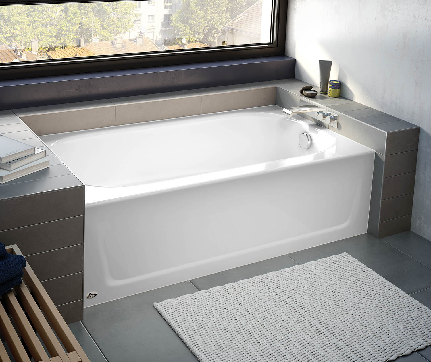 Bootzcast 60x30x14-1/4" Bathtub in White w/Right Drain