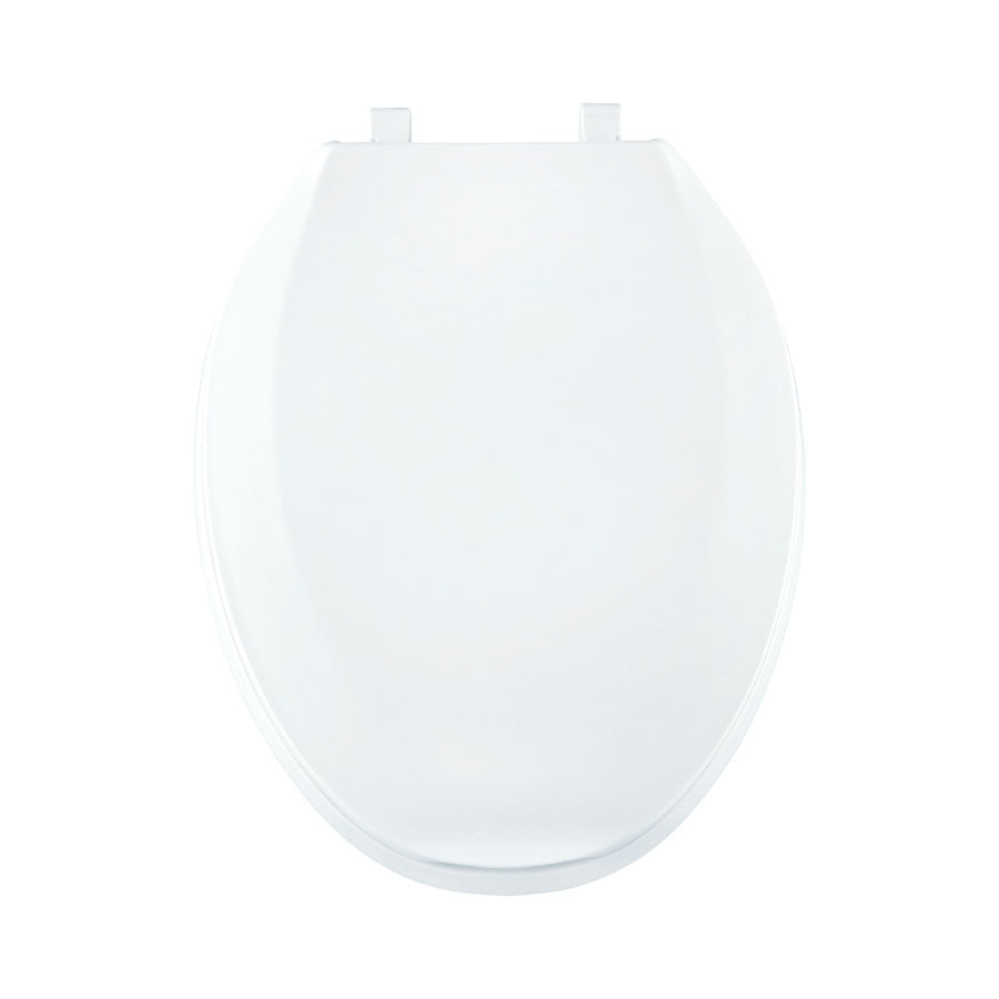 Toilet Seat Elongated Light-Duty Commercial w/Cover White