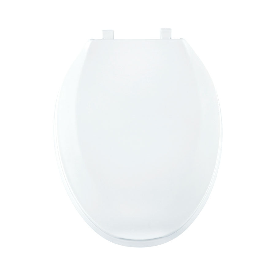 Toilet Seat Elongated Light-Duty Commercial w/Cover Crane White