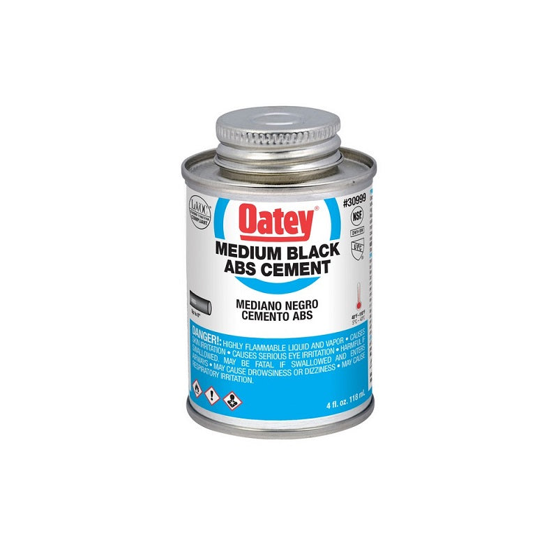 Cement 1/4 Pt ABS Medium Black Brush Top Can for ABS up to 6"