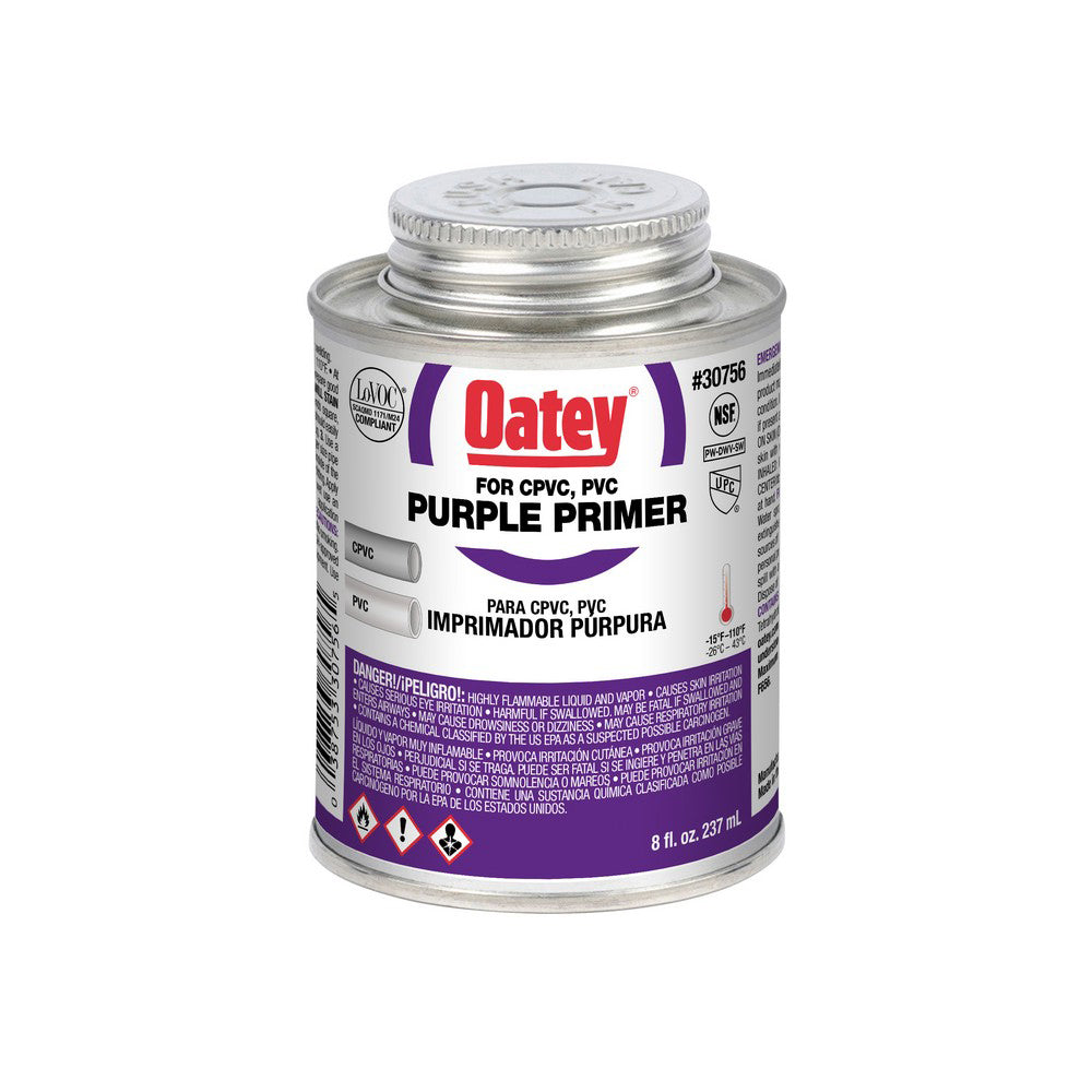 PRIMER 8 OZ PURPLE NSF LISTED 30756 F/PVC & CPVC PIPE & FITTING