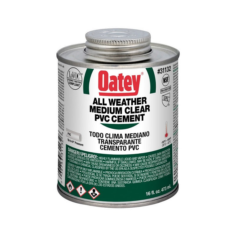 Cement 1 Pt PVC Clear All Weather with Brush Top Can