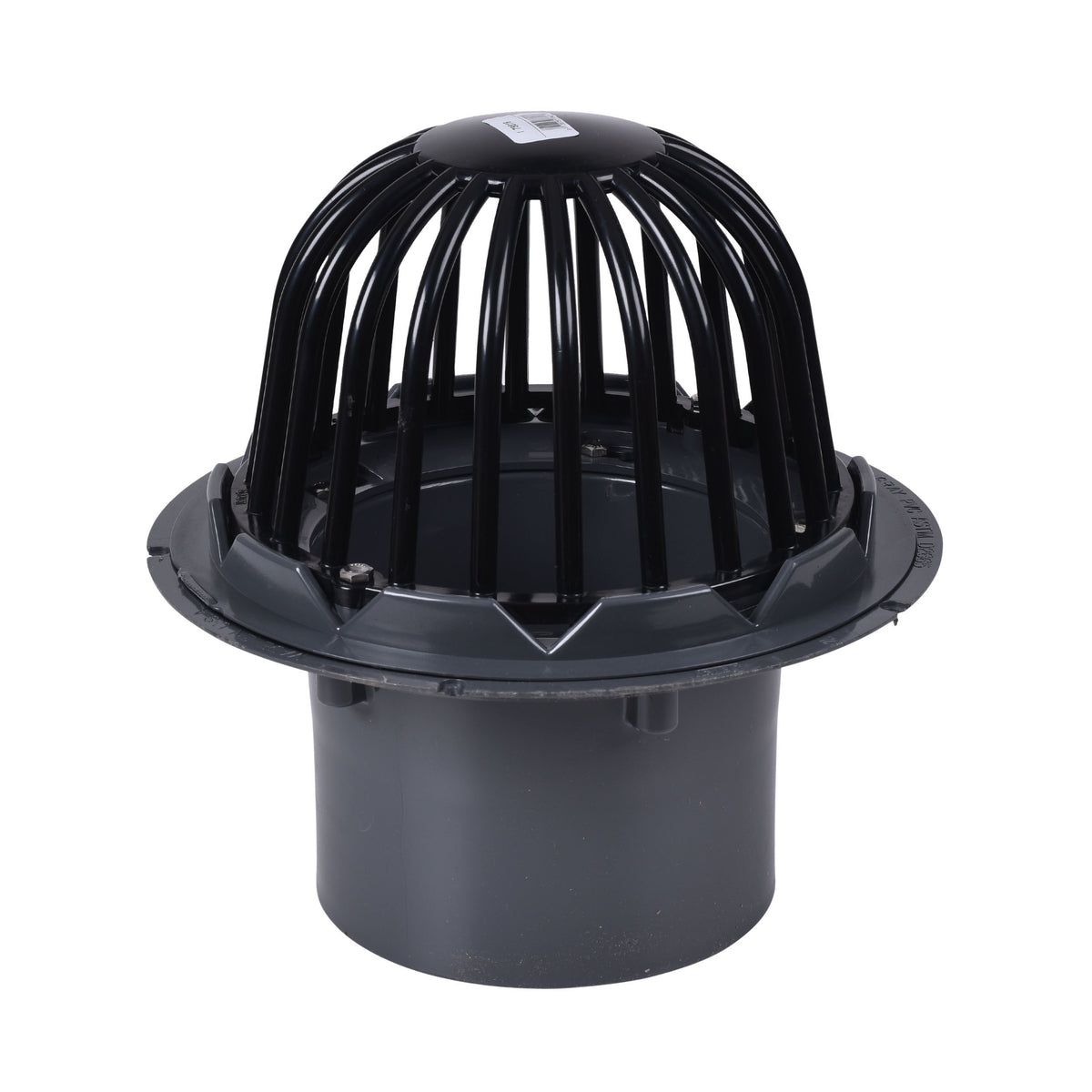 ROOF DRAIN 6 PVC BODY HUB END 78016 W/ABS DOME & GRAVEL GUARD