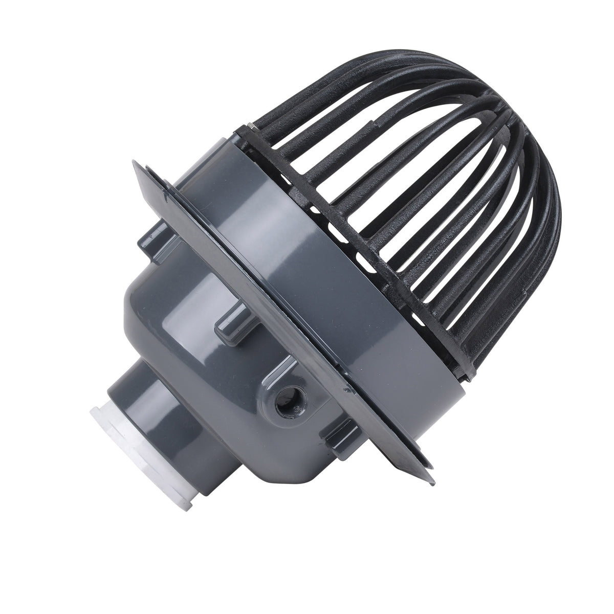 ROOF DRAIN 2 PVC BODY SPIGOT END 78042 W/CAST IRON DOME & DAM COLLAR