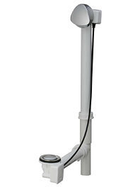 Tub Drain Assembly Kit Rotary Operation in Brushed Nickel for Most Tubs 17"-24"