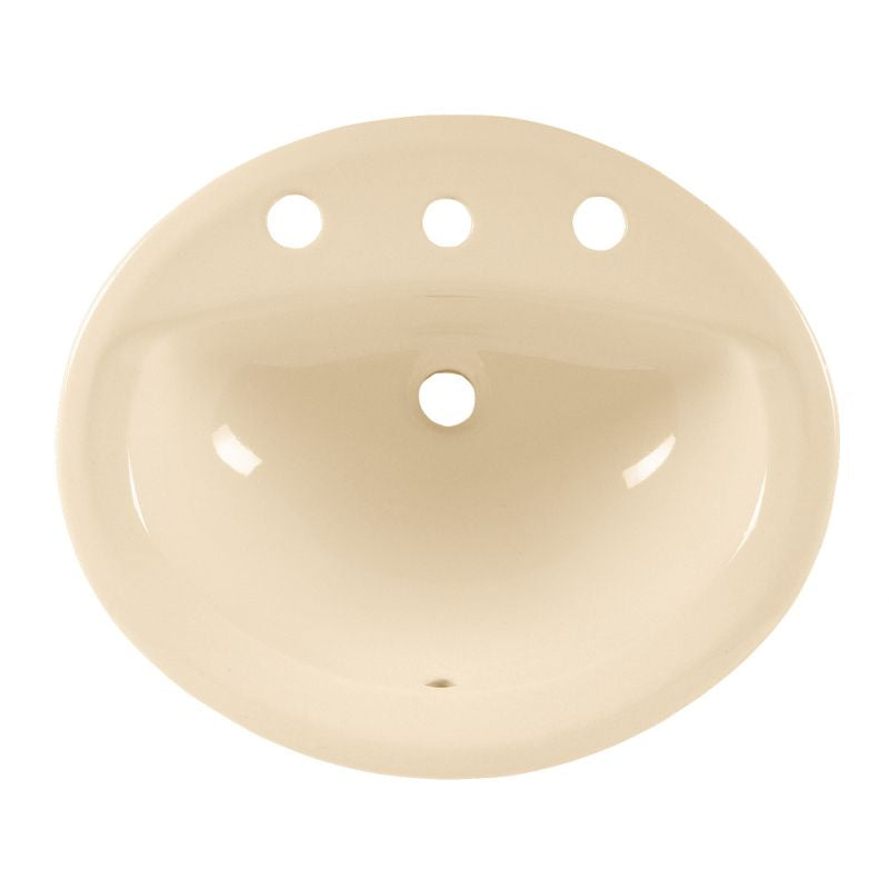 Aqualyn 20-3/8" Drop-In Lav Sink in Bone w/3 Faucet Holes