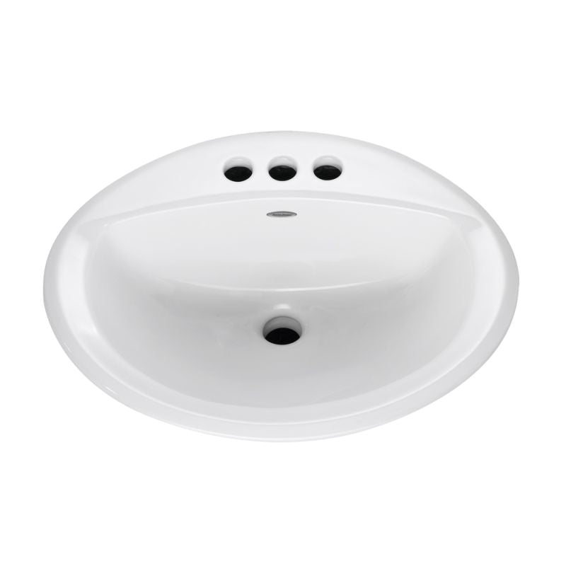 Aqualyn 20-3/8" Drop-In Lav Sink in White w/3 Faucet Holes