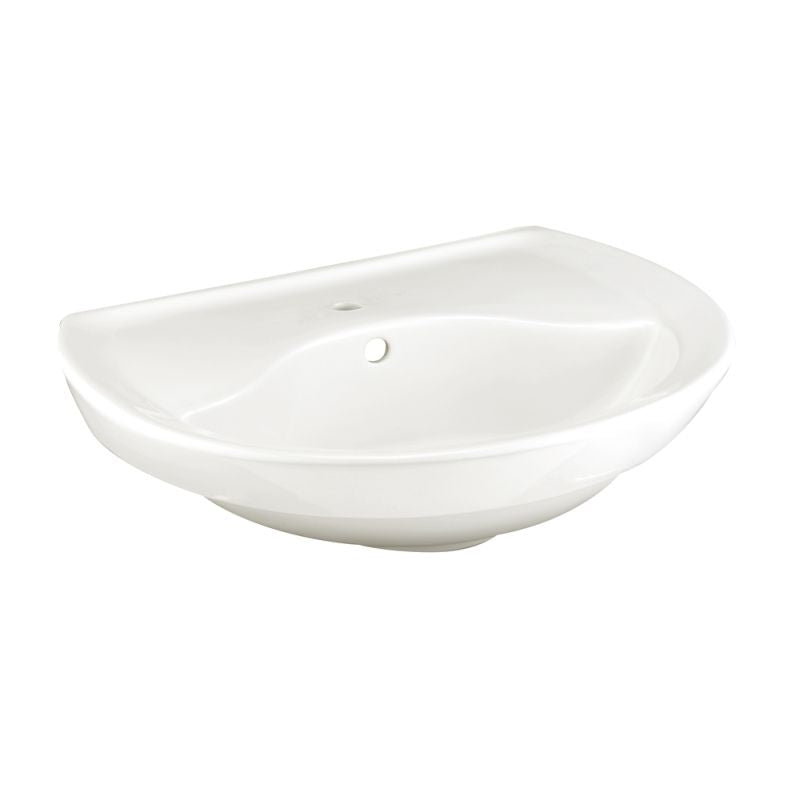 Ravenna 24-1/4x20x6" Pedestal Sink in White w/Center Hole