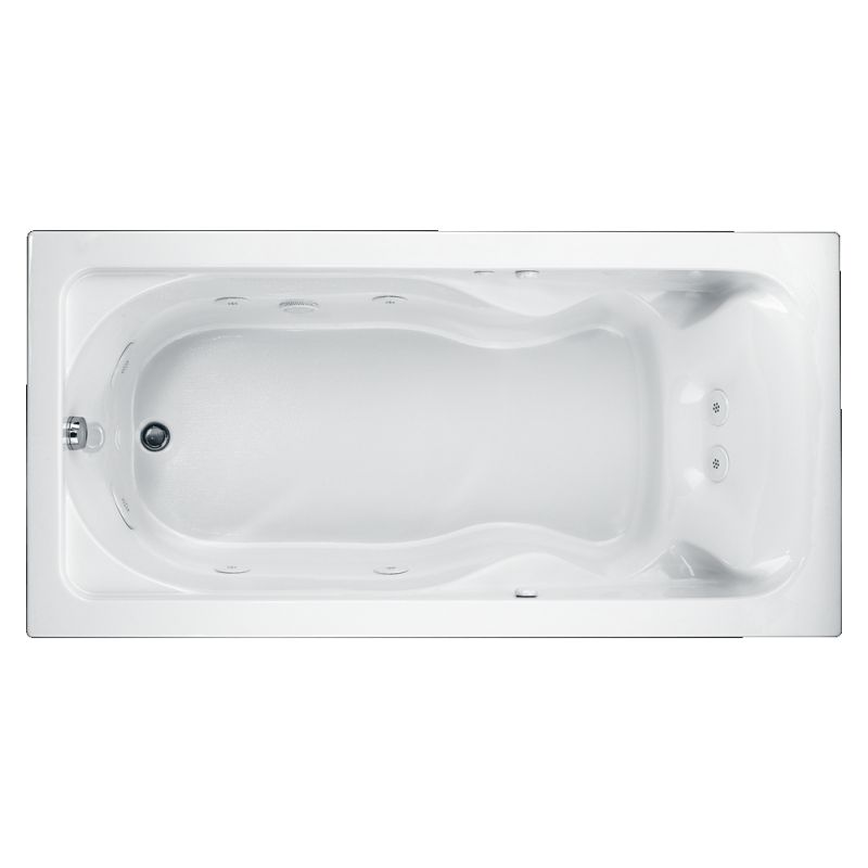 Cadet 72x42" EverClean Whirlpool Bathtub White w/End Drain