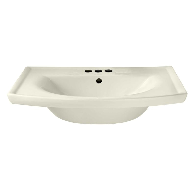 Tropic Grande 27x21 Pedestal Sink in Linen w/4" Faucet Center