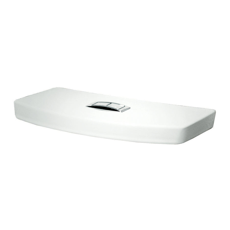 H2Option Toilet Tank Cover Only for Top Mounted Button Actuators White
