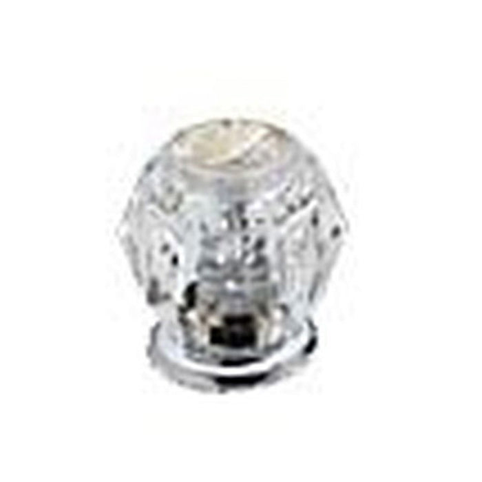 Single Clear Knob Handle in Polished Brass