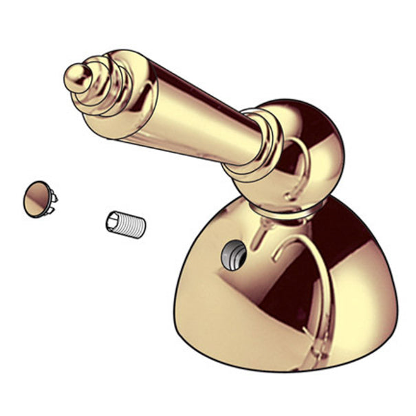 Single Metal Lever Handle Kit w/Set Screw & Button in Brass