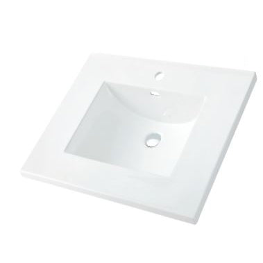 Juliette 49x22" Single Bowl Vanity Top in White w/4" Wide Fct Holes