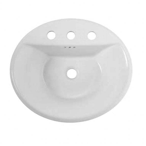 Tropic 20-1/2" Drop-In Lav Sink in Bone w/8" Fct Cntr