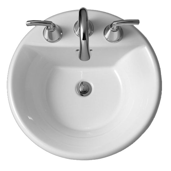 Tropic 19-1/4" Round Drop-In Lav Sink in Black w/8" Faucet Holes