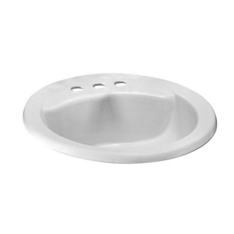 Cadet 21x17-5/8" Drop-In Lav Sink in Silver w/8" Faucet Holes