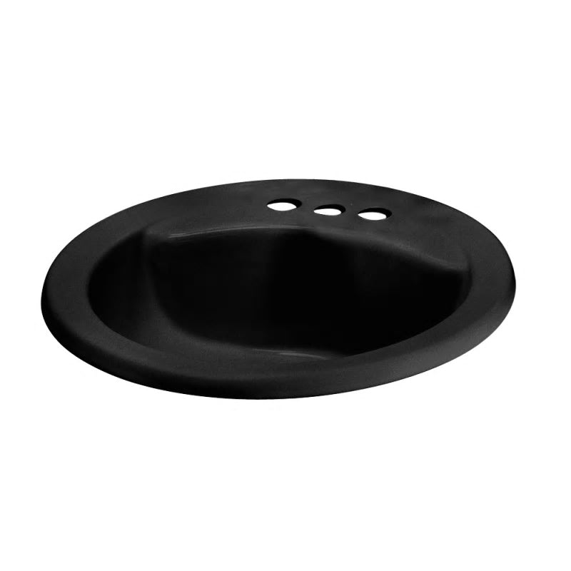 Cadet 19" Round Drop-In Lav Sink in Warm White w/8" Faucet Holes