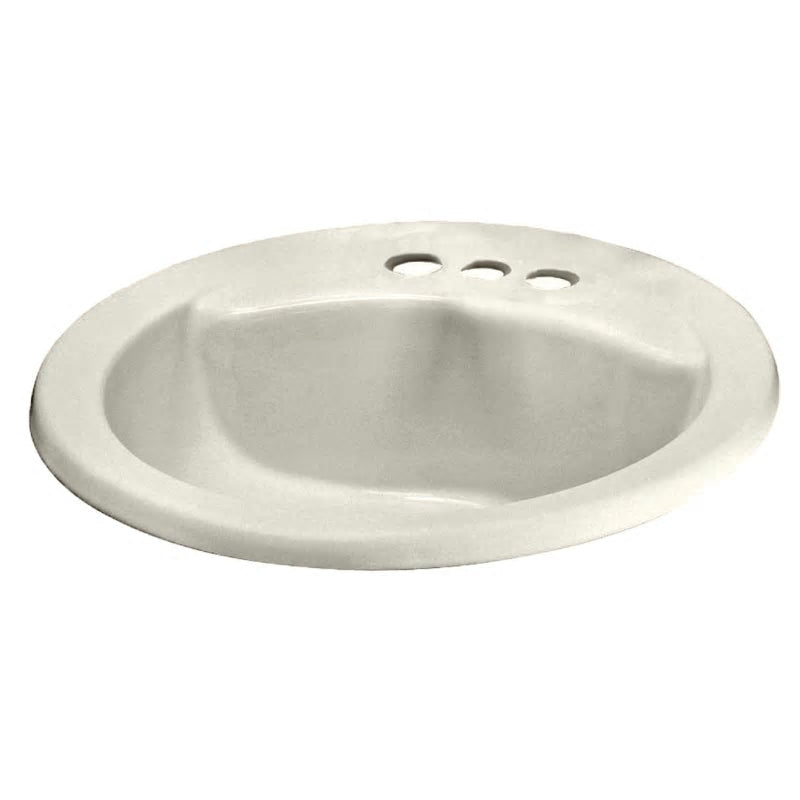 Cadet 19" Round Drop-In Lav Sink in Silver w/4" Faucet Holes