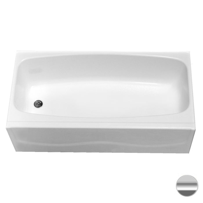 Bathtub 54x28x17-3/4" w/16-1/2" Apron & LH Drain in Silver