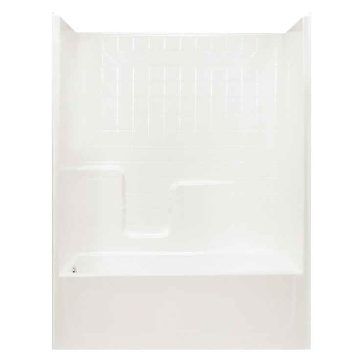 Tiled Tub & Shower Kit 59-3/4x33x76-1/2" White Left Drain