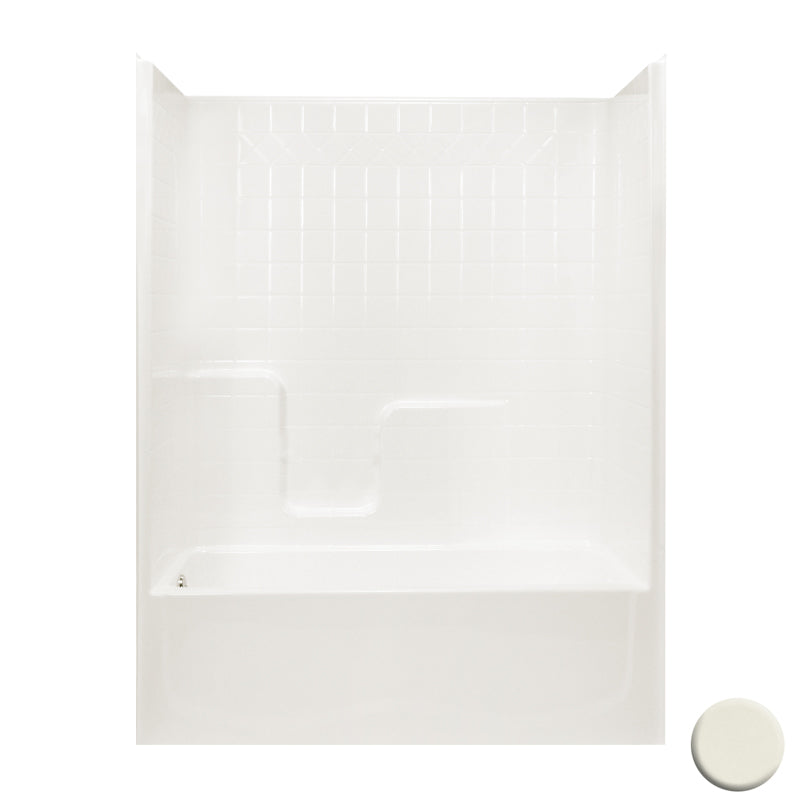 Tiled Tub & Shower Kit 59-3/4x33x76-1/2" Biscuit Left Drain