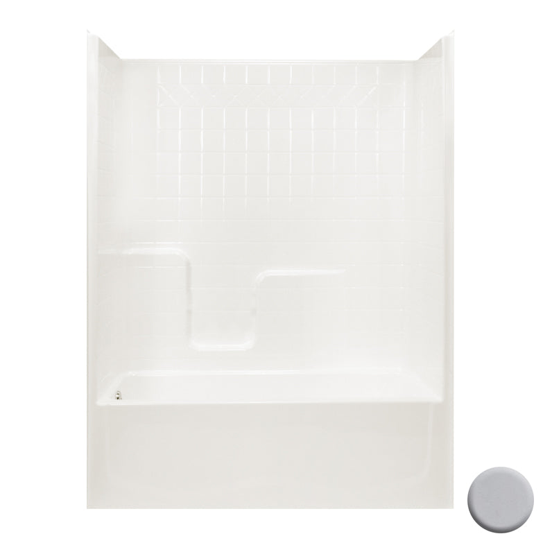 Tiled Tub & Shower Kit 59-3/4x33x76-1/2" Silver Left Drain