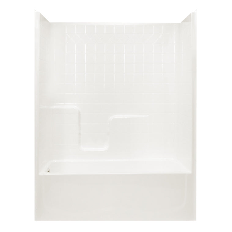 Tiled Tub & Shower Kit 59-3/4x33x77" White Right Drain