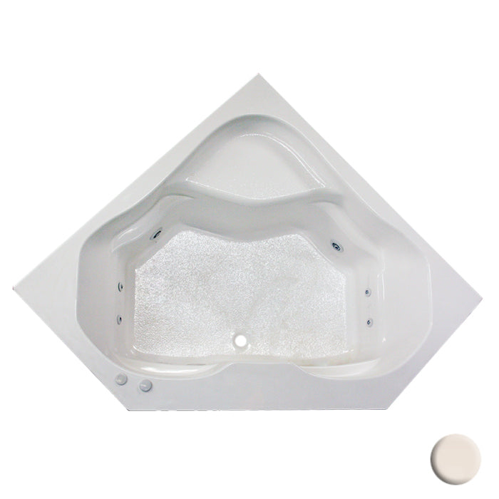 Corner Drop-In Bathtub 59x59x21-1/2" w/Center Drain in Bone