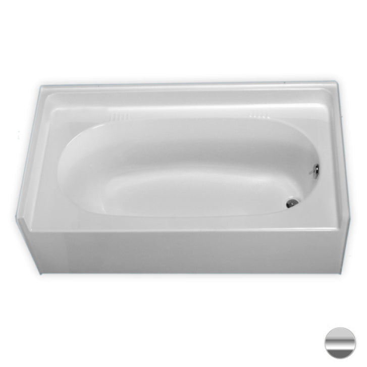 Bathtub 65.75x36x23.75 w/17.5" Apron & Right Drain in Silver