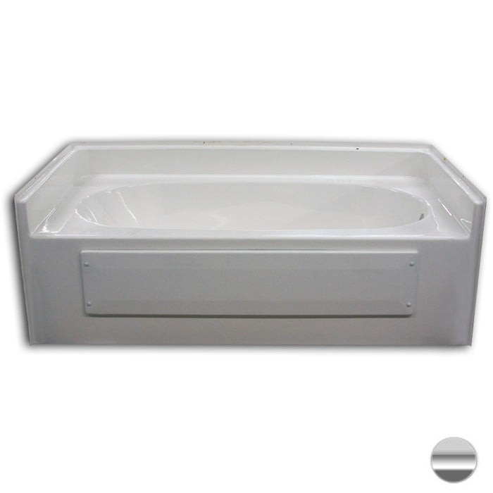 Bathtub 65.75x36x23.75 w/17.5" Apron & Right Drain in Silver