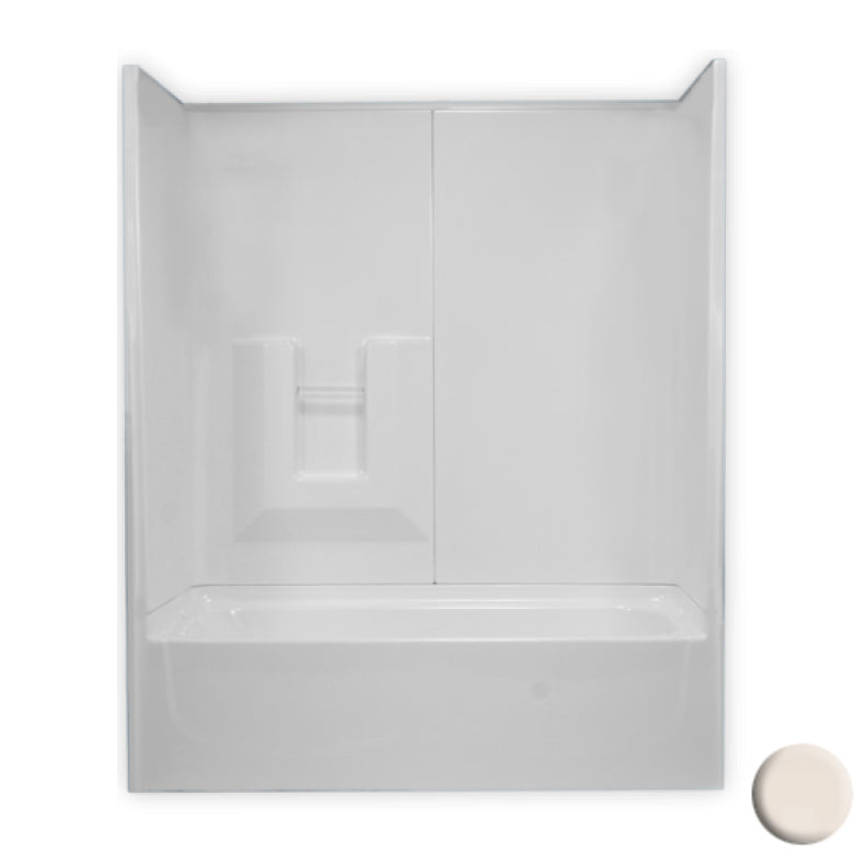 Tub & Shower Kit 59-3/4x32-3/4x73-1/2" Bone Left Drain
