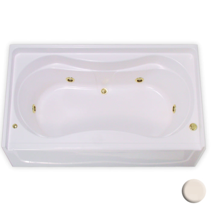 Victoria 72x42x26 Garden Tub w/21" Apron, Center Drain Bone
