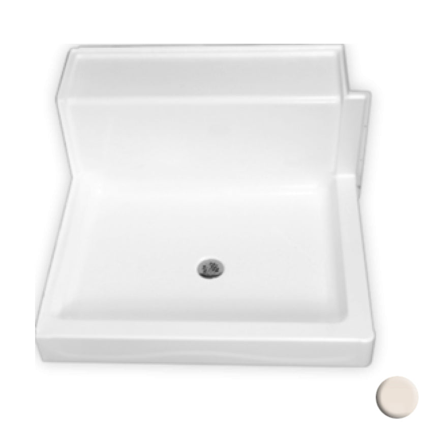 AcrylX 48x48x23" Shower Base w/Front & RH Threshold Bone