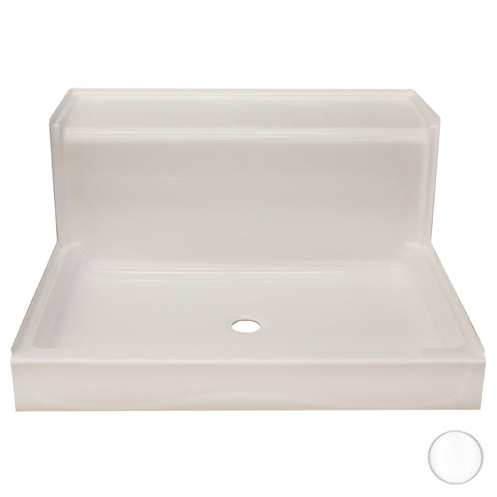 AcrylX 48x48x23" Shower Base w/Molded Bench Seat in White