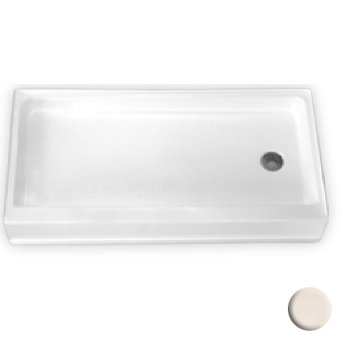 AcrylX 60x30x7" Shower Base w/Left-Hand Drain in Bone
