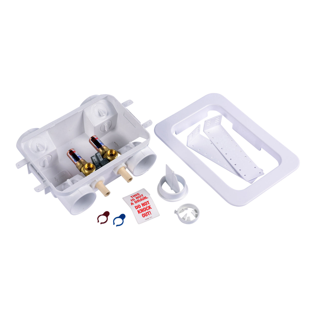 2x4 Washing Machine Outlet Box Hammer Unassembled White