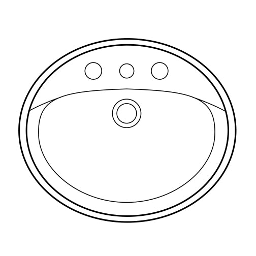 Aqualyn 20-3/8" Drop-In Lav Sink in Spring w/3 Faucet Holes