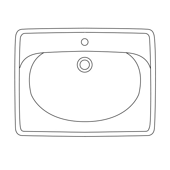 Roselyn 20-1/2x17-1/2" Drop-In Lav in Bone w/1 Faucet Hole