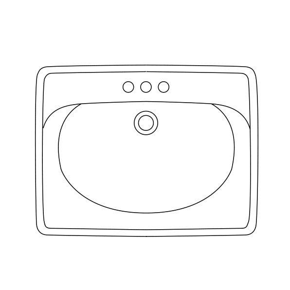 Roselyn 20-1/2x17-1/2" Drop-In Lav in Shell w/4" Faucet Holes