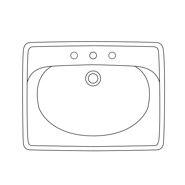 Roselyn 20-1/2x17-1/2" Drop-In Lav in Silver w/8" Faucet Holes