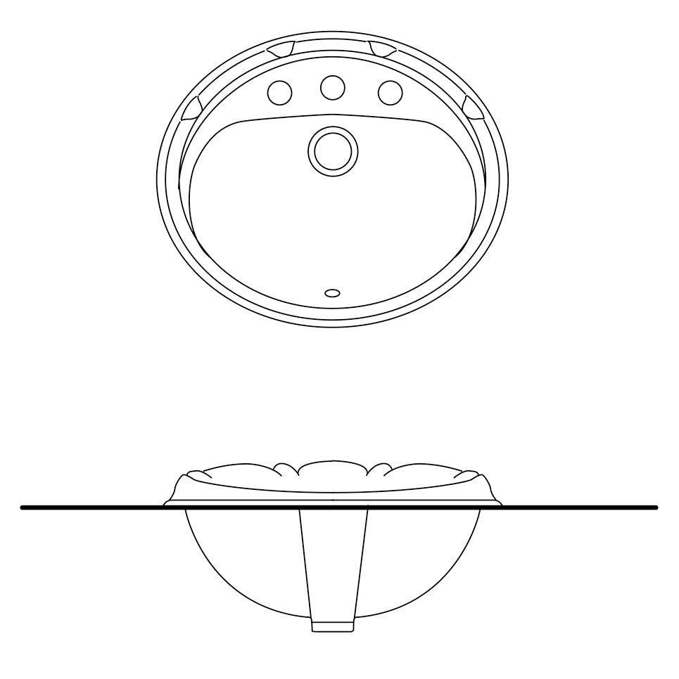 Reminiscence 22-1/4x18" White Bath Lav Sink w/1 Faucet Hole