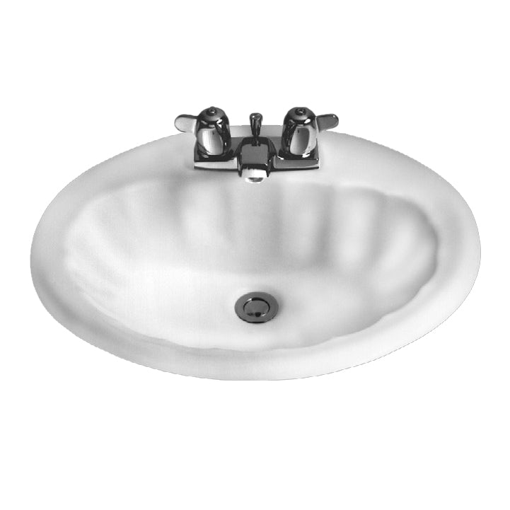 Seychelle 20-1/2x17-3/4" Drop-In Lav Sink in Silver w/4" Faucet Holes