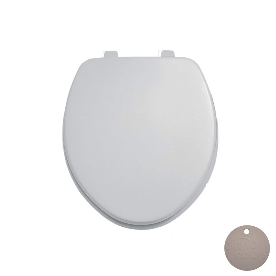 Laurel Round Toilet Seat w/Cover in Light Mink