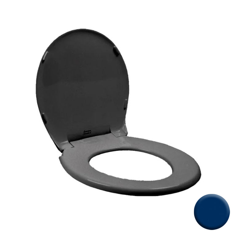 Rise & Shine Round Plastic Toilet Seat/Cover, Rhapsody Blue