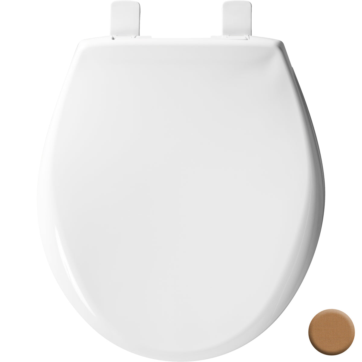 Sta-Tite Almond Round Closed Front Toilet Seat w/Cover