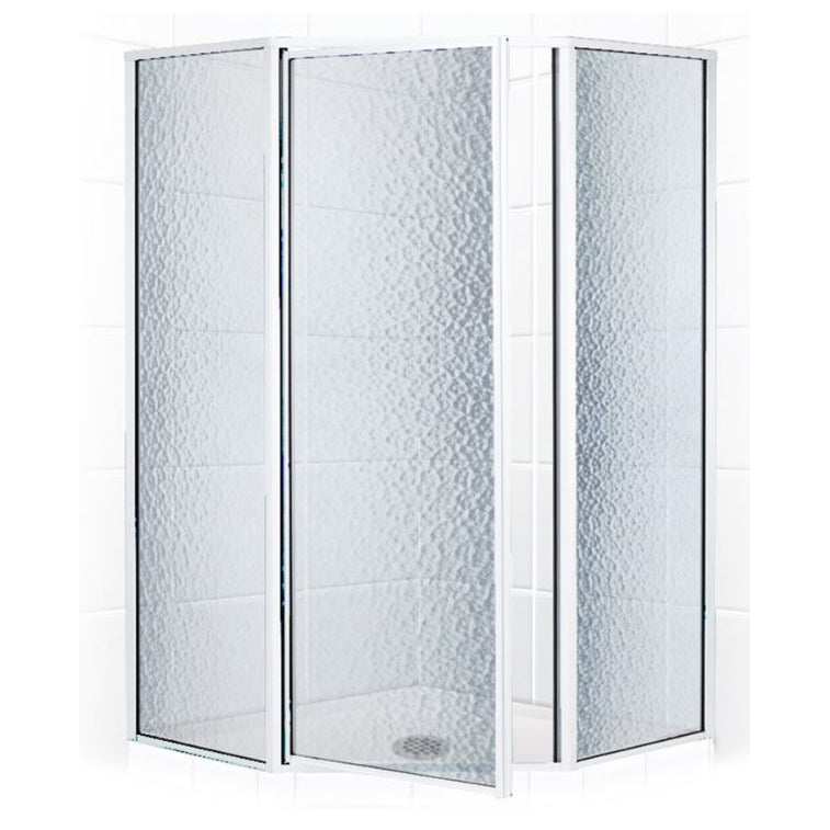 STYLEMATE 36" Neo-Angle Shower Door in Chrome, Obscure Glass