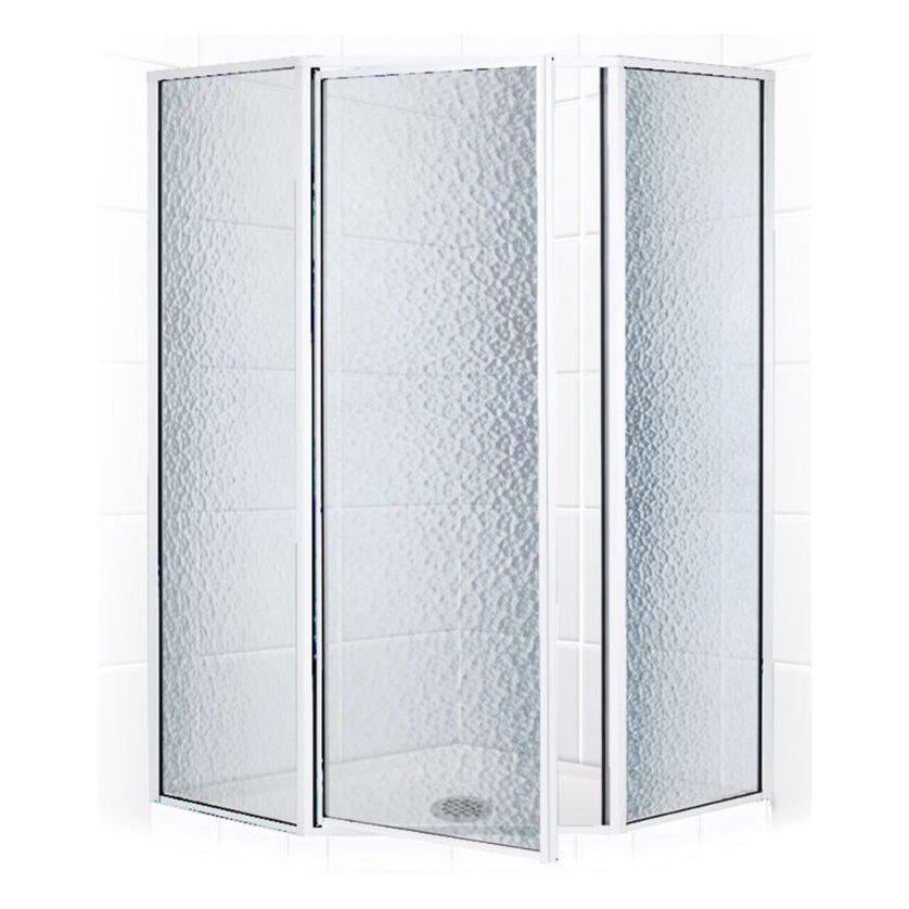 STYLEMATE 38" Neo-Angle Shower Door in Chrome, Obscure Glass