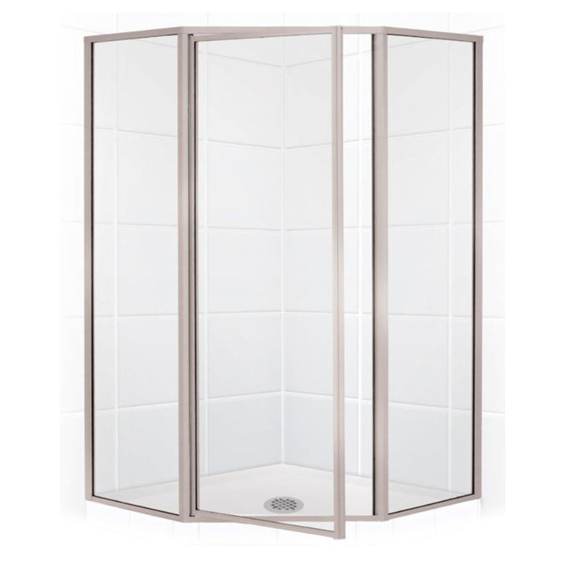 STYLEMATE 36" Neo-Angle Shower Door in Nickel & Clear Glass