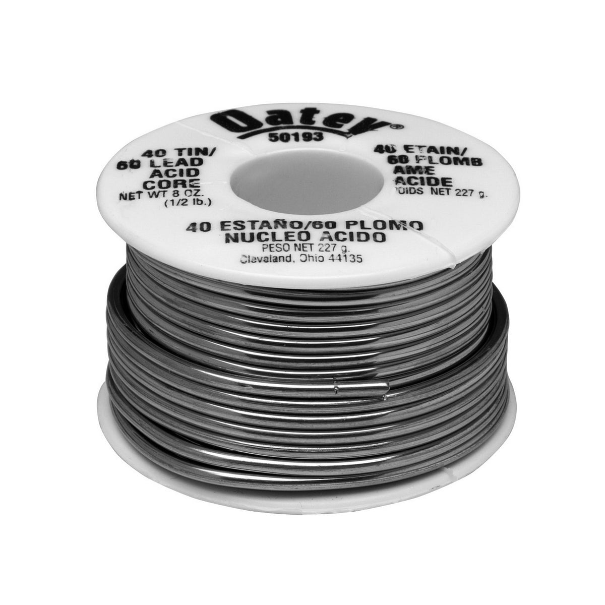SOLDER 40/60 WIRE 1/2LB RL 50193 ACID CORE CONTAINS LEAD